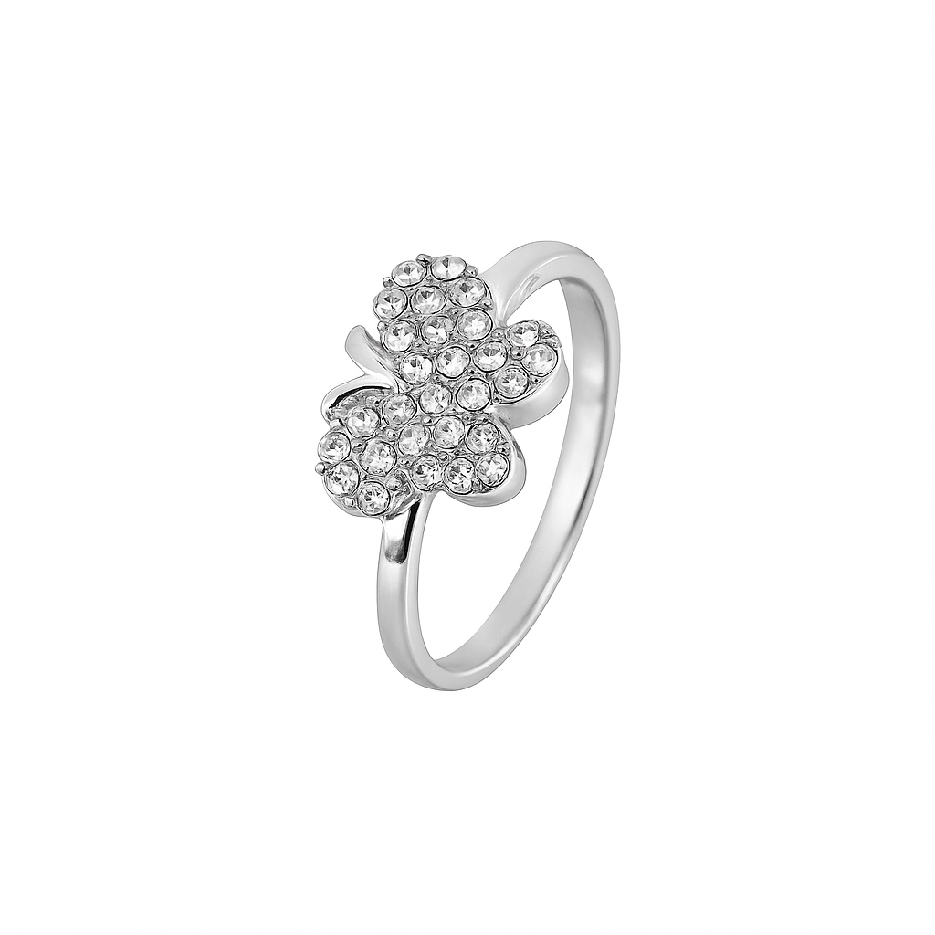 4-Piece Silver CZ Ring For Women Combo Set