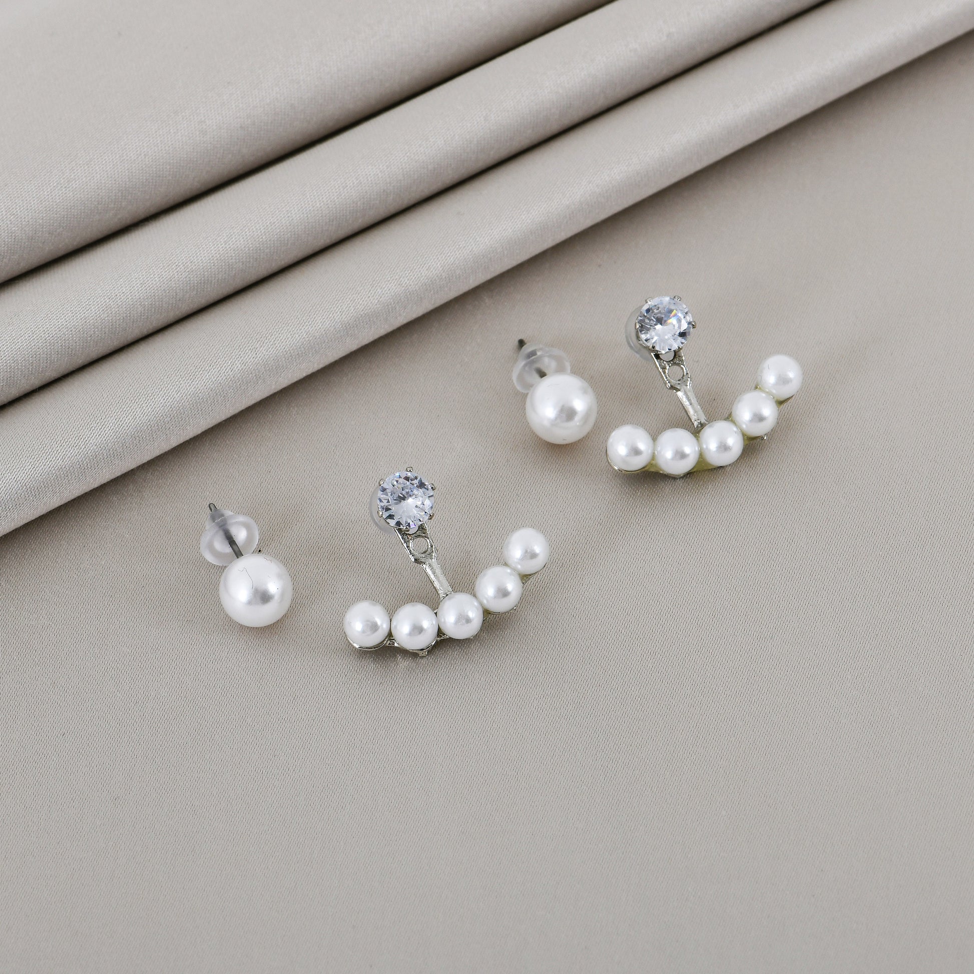 4-in-1 Pearl & Crystal Earring Combo Set for Women – chic pearl earring combo perfect for gifting and daily fashion