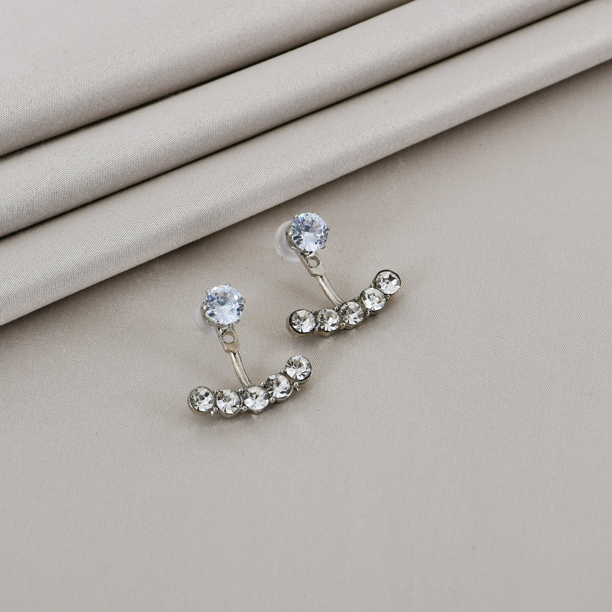 4-in-1 Pearl & Crystal Earring Combo Set for Women – elegant pearl hoop earrings with anti-tarnish finish