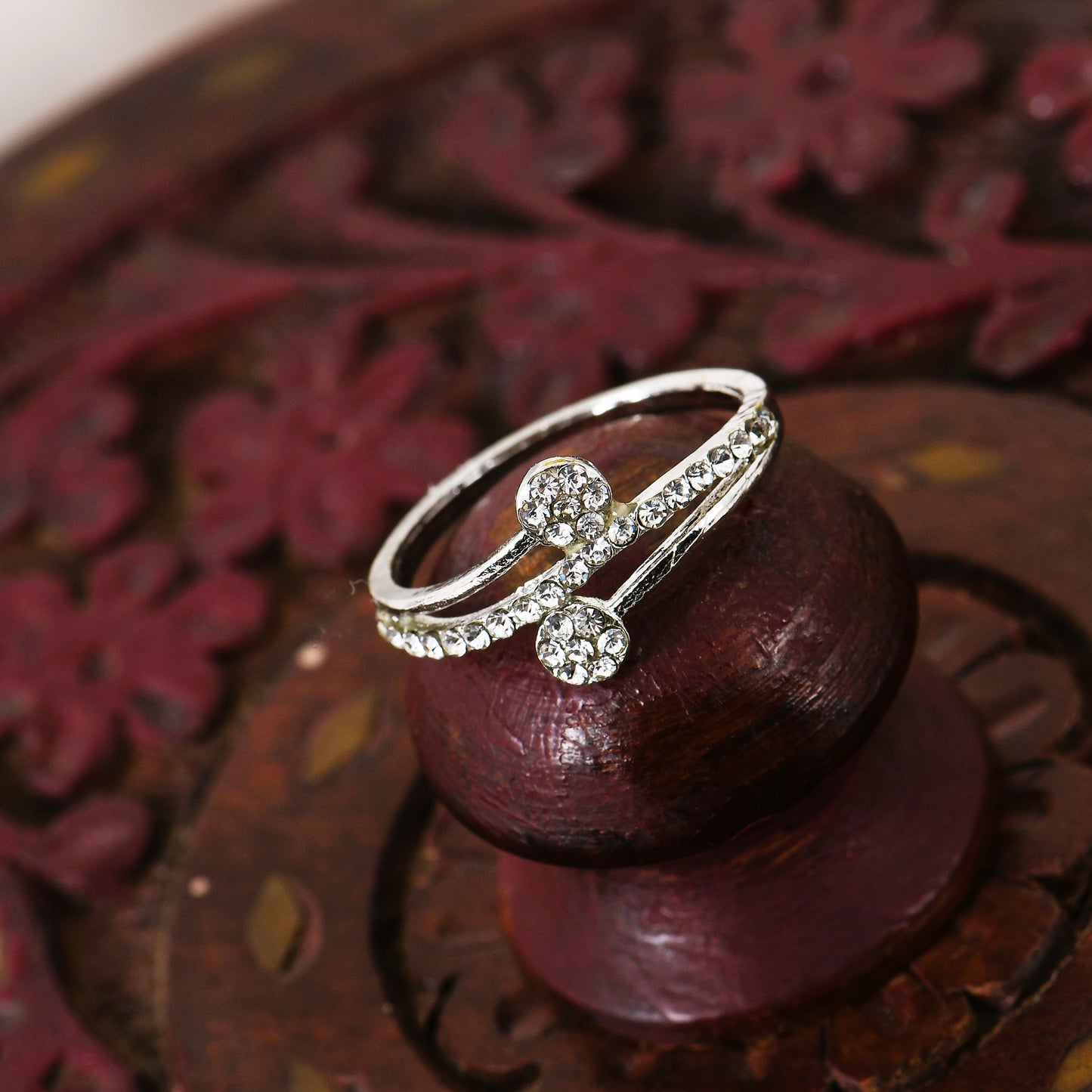 4-Piece Silver CZ Ring For Women Combo Set with best ring price and value