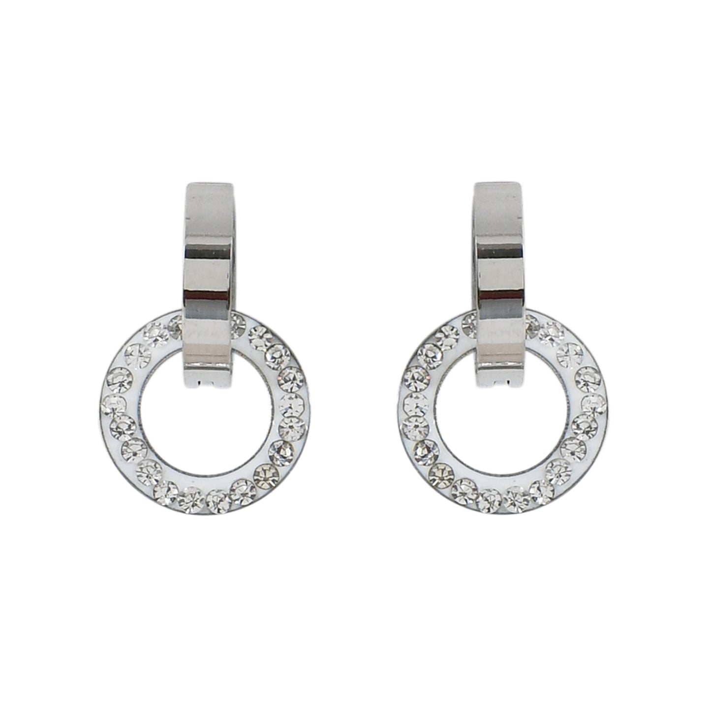 Silver Geometric Drop Earrings