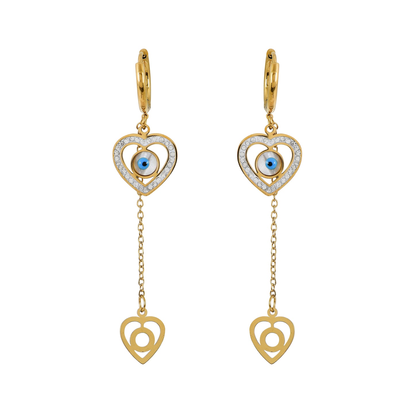 Gold Evil Eye Earrings
