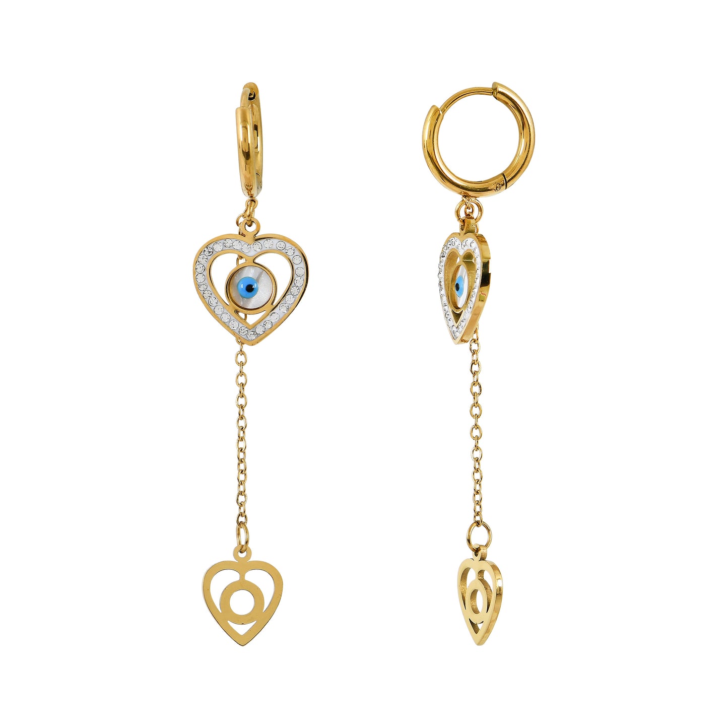 Gold Evil Eye Earrings