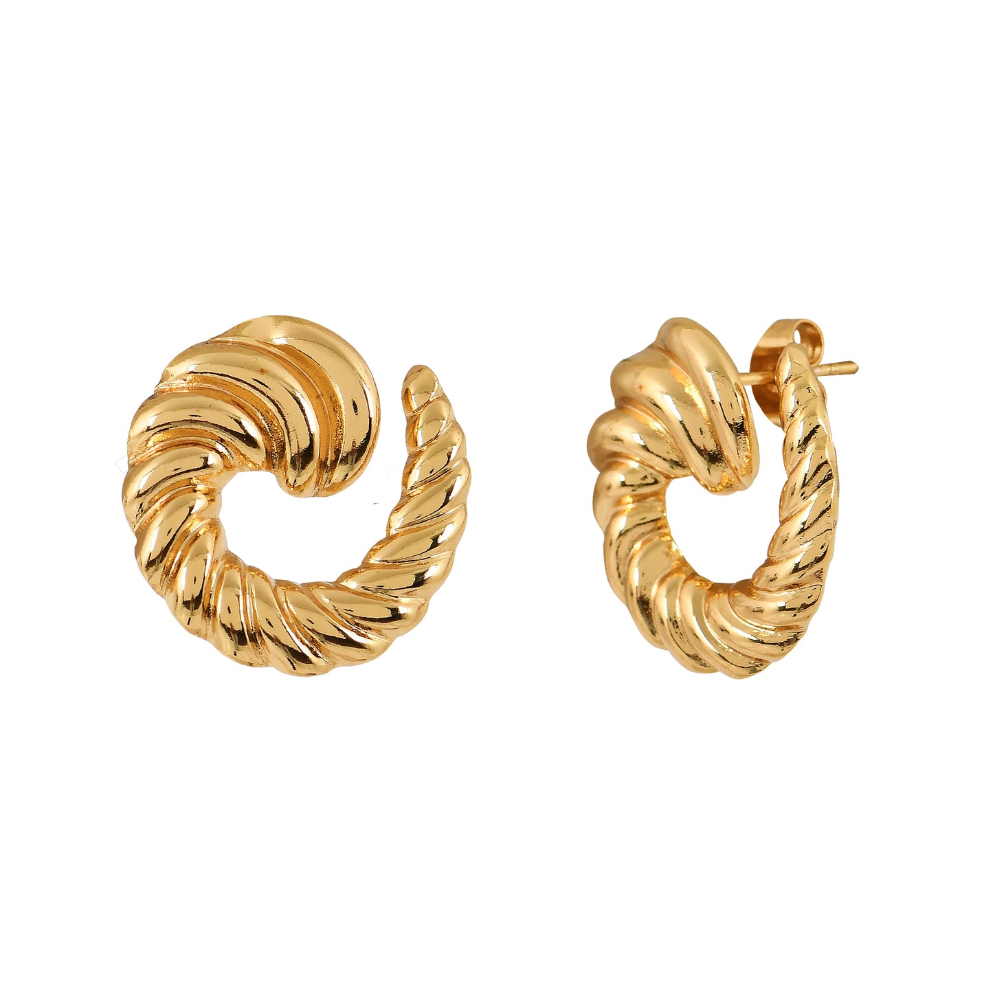 Gold Twisted Hoop Earrings