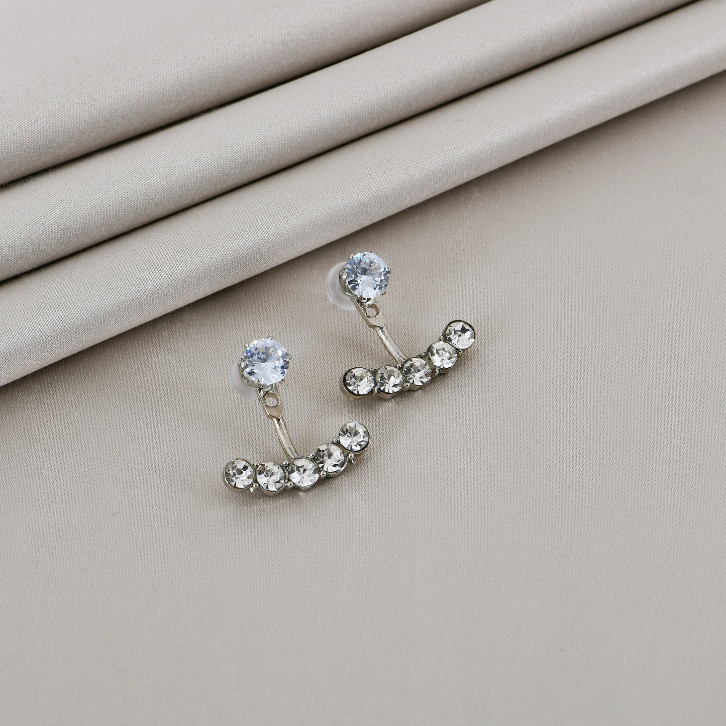 Silver CZ Ear Jackets