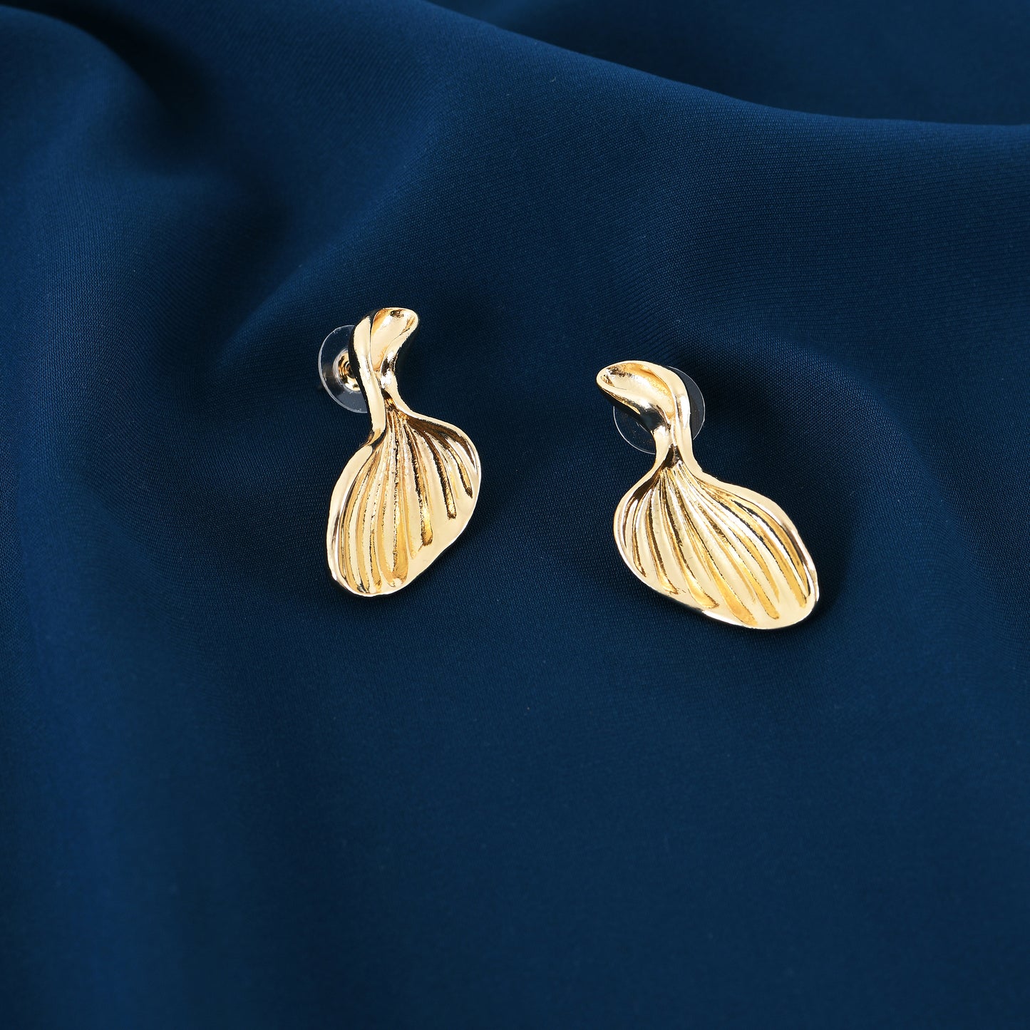 Gold Petal Shell Studs