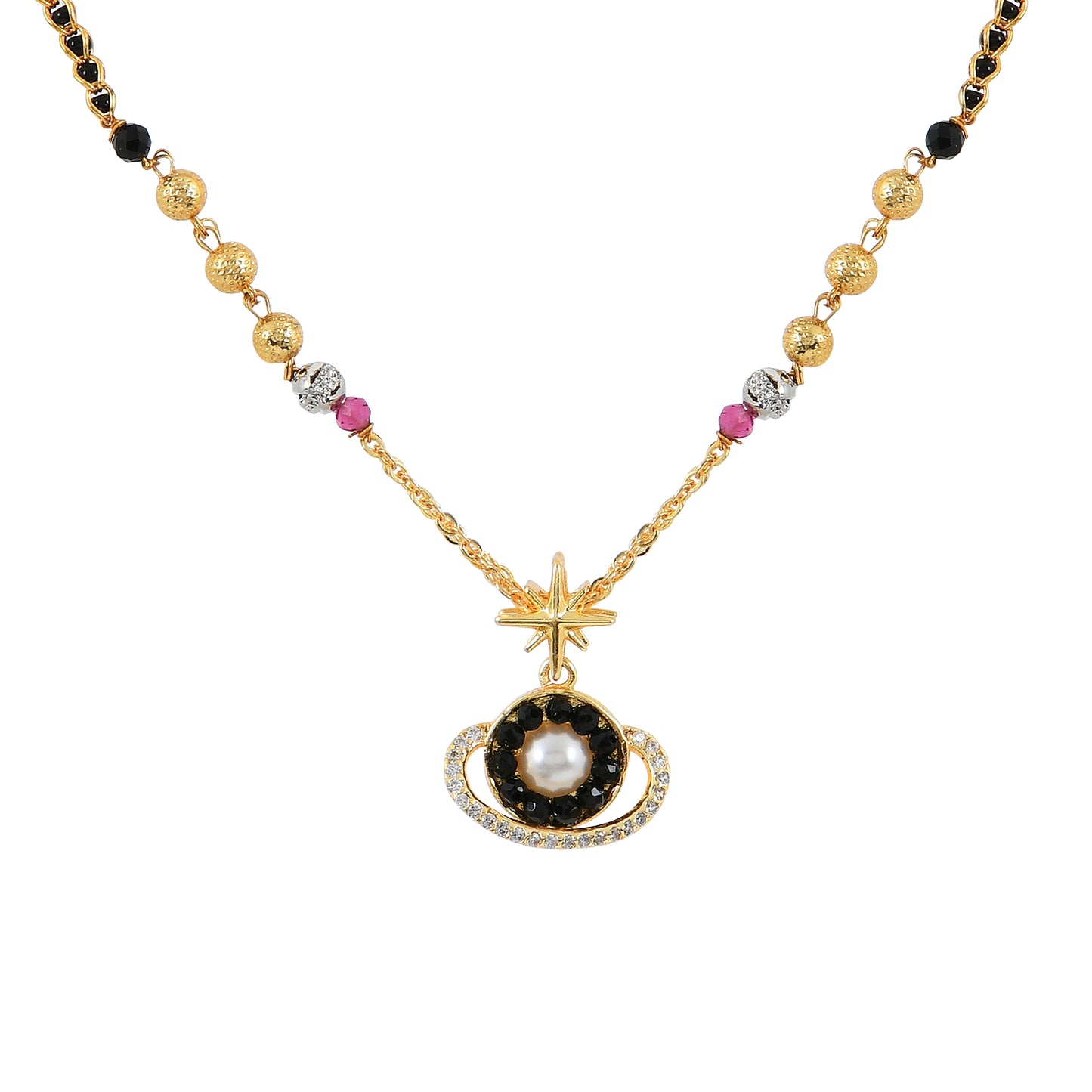 Gold Planet Pearl Mangalsutra