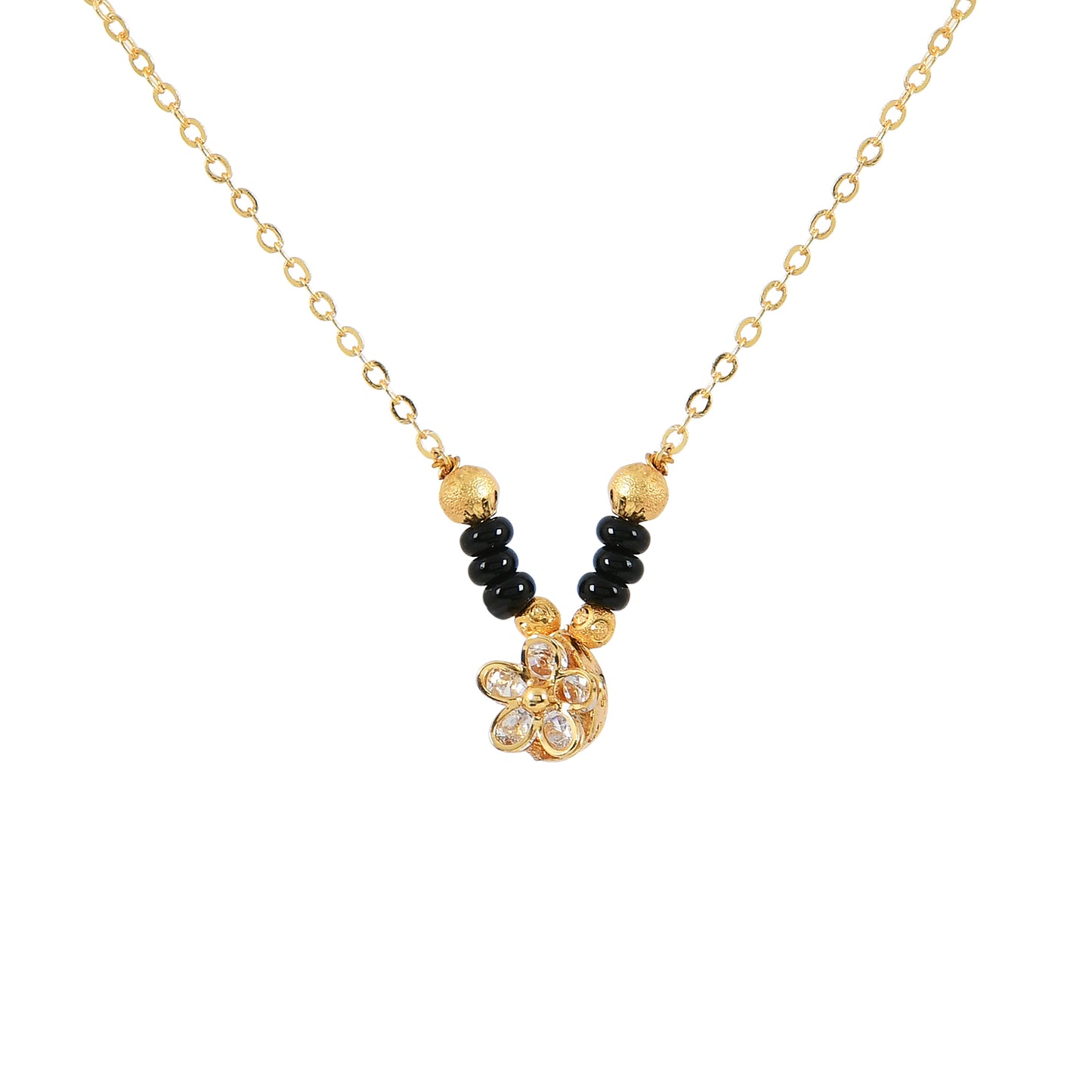 Gold Floral CZ Mangalsutra