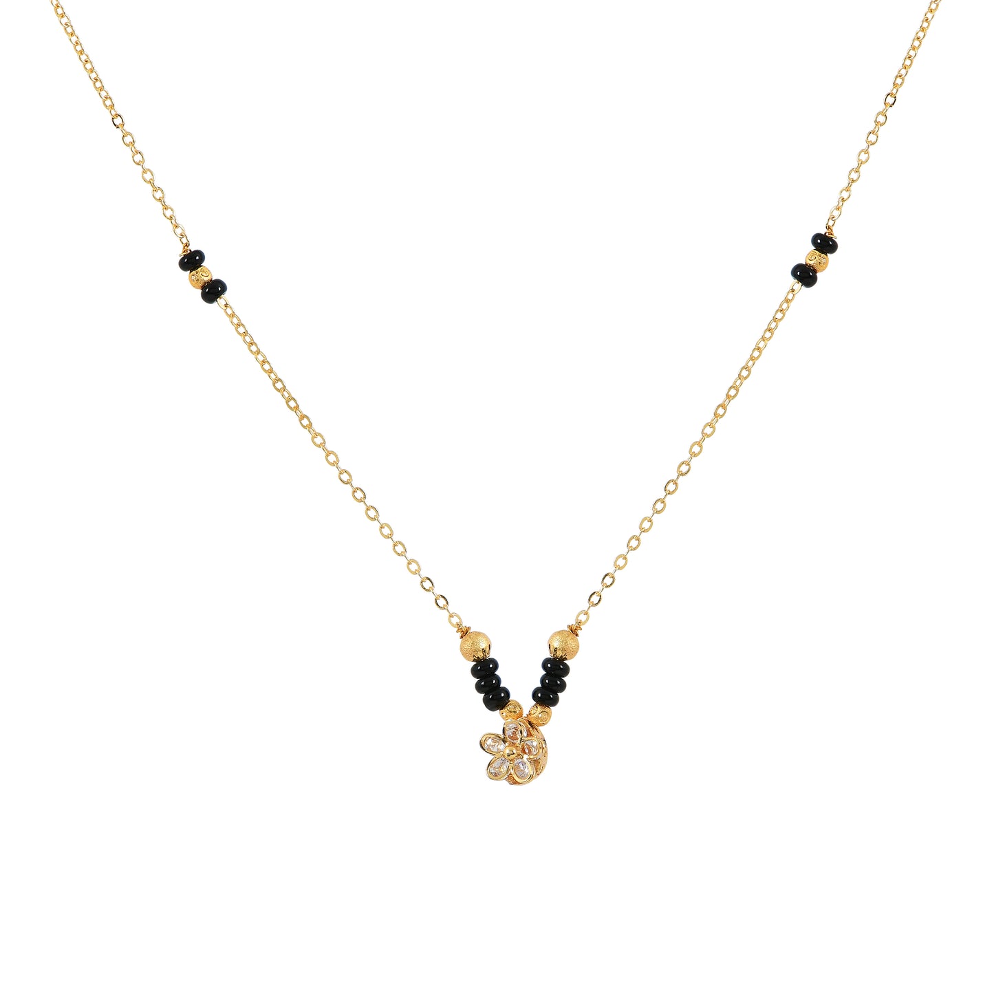 Gold Floral CZ Mangalsutra