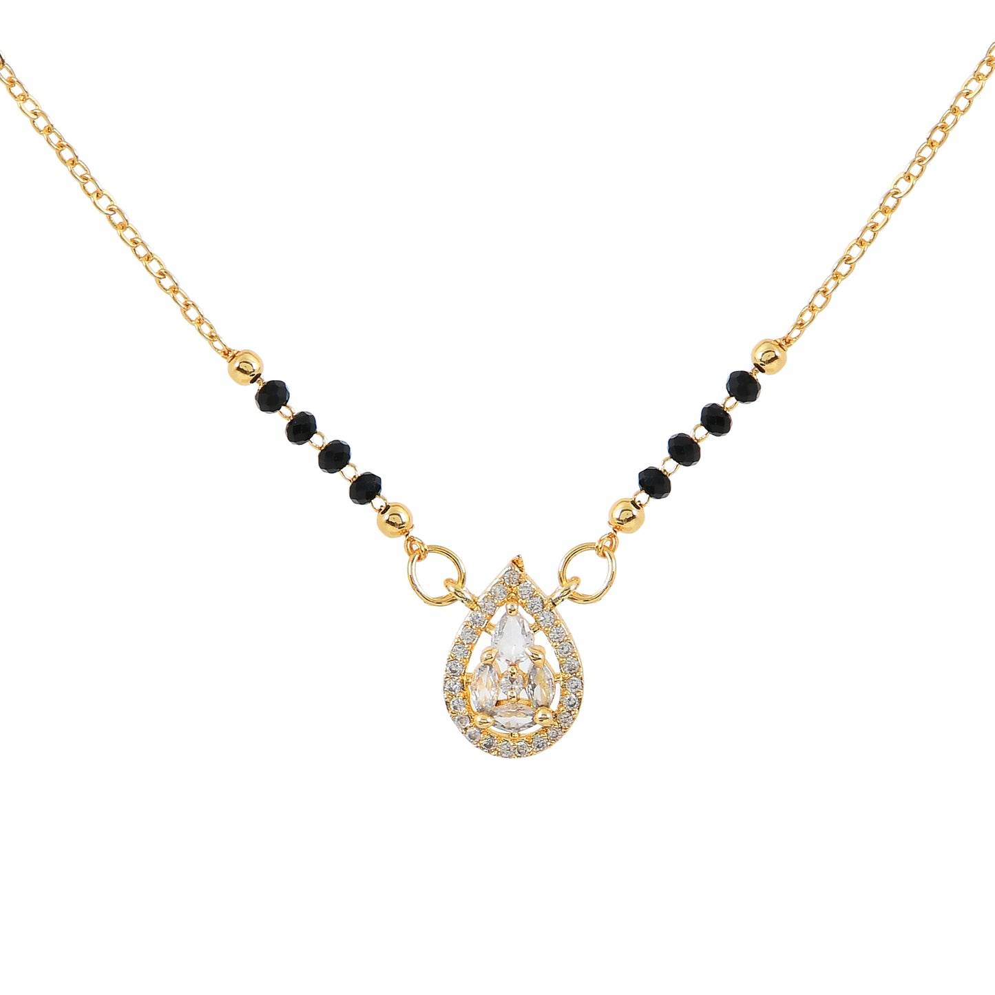 Gold Teardrop CZ Mangalsutra