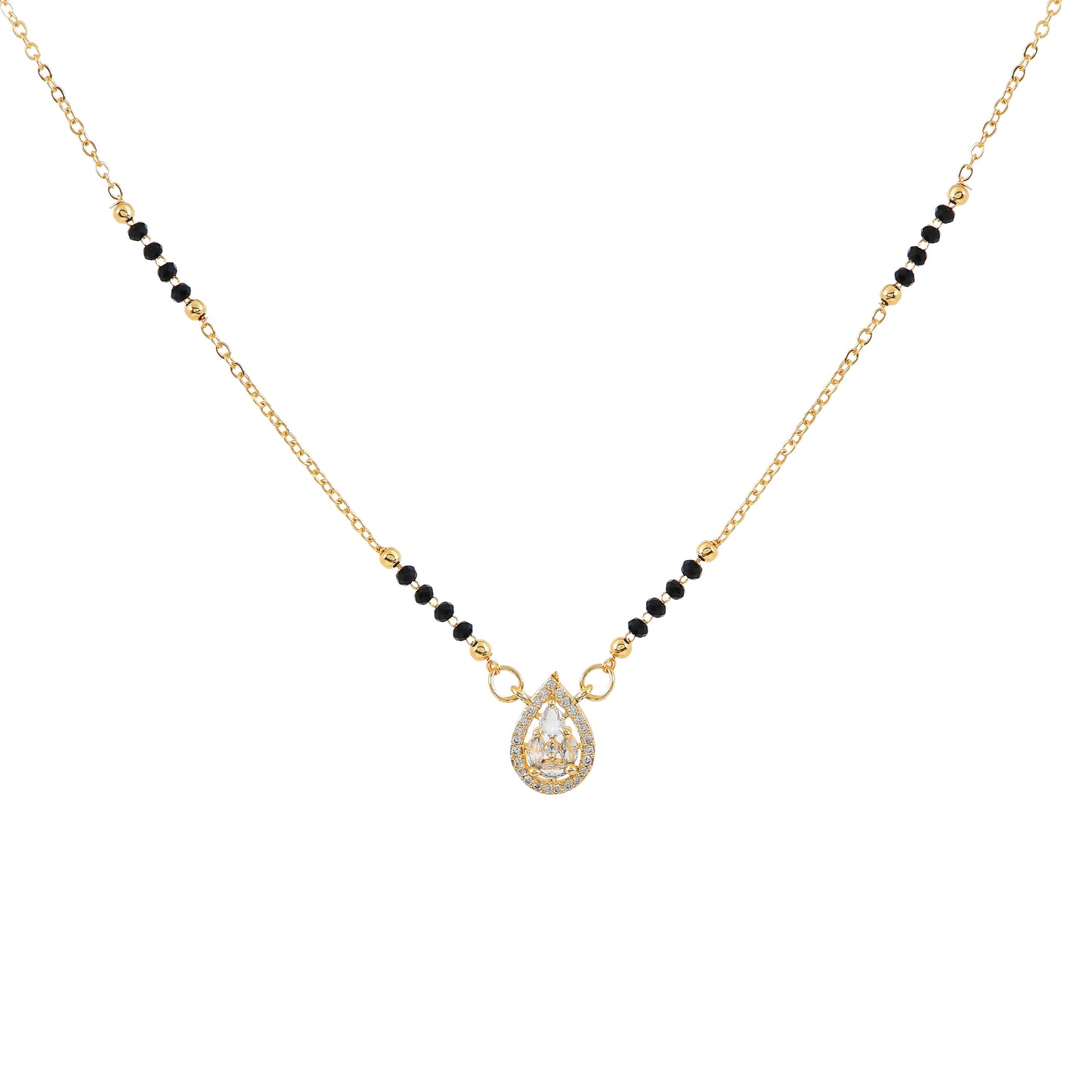 Gold Teardrop CZ Mangalsutra