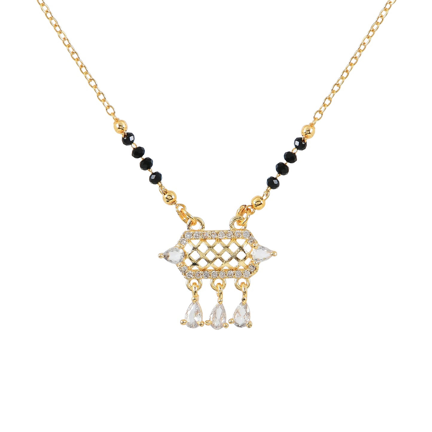 Gold CZ Charm Mangalsutra
