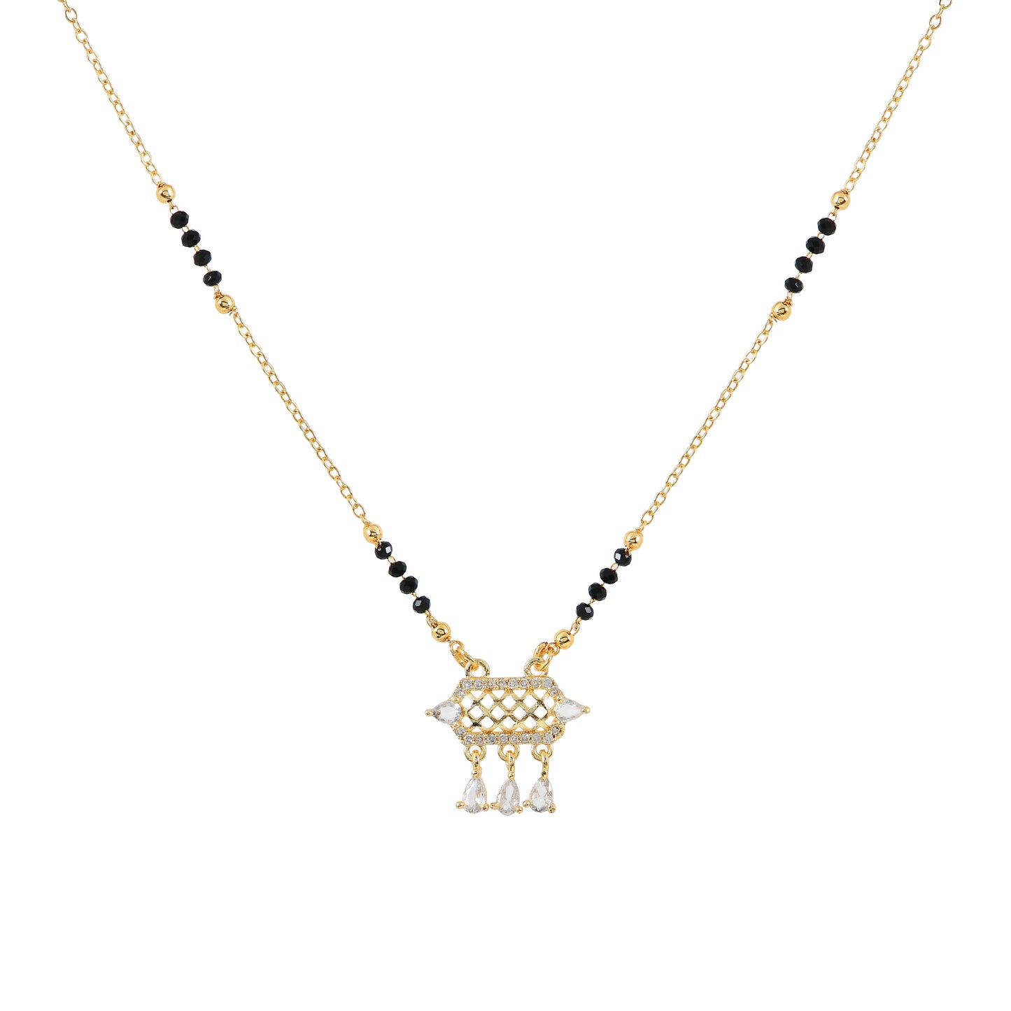 Gold CZ Charm Mangalsutra
