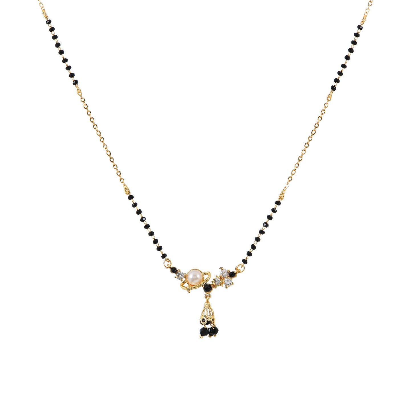 Gold Pearl Floral Mangalsutra
