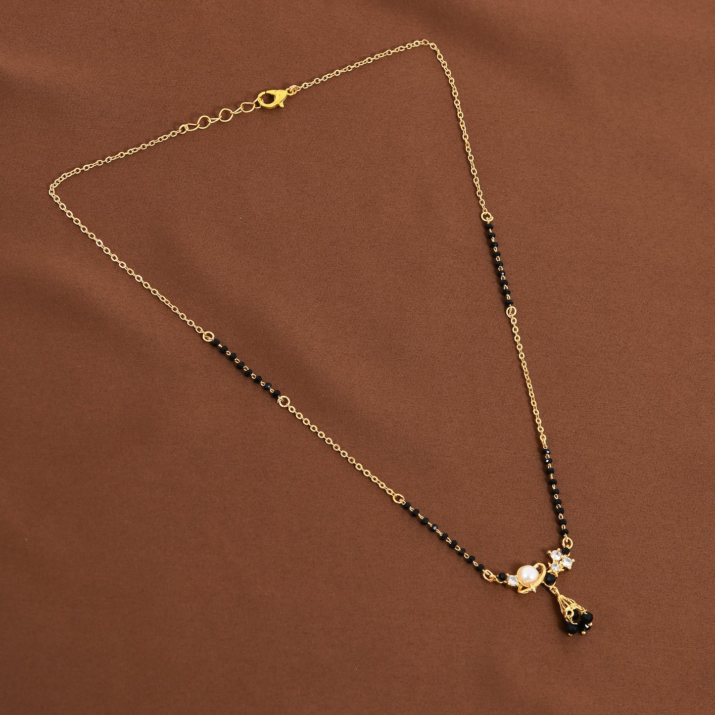 Gold Pearl Floral Mangalsutra