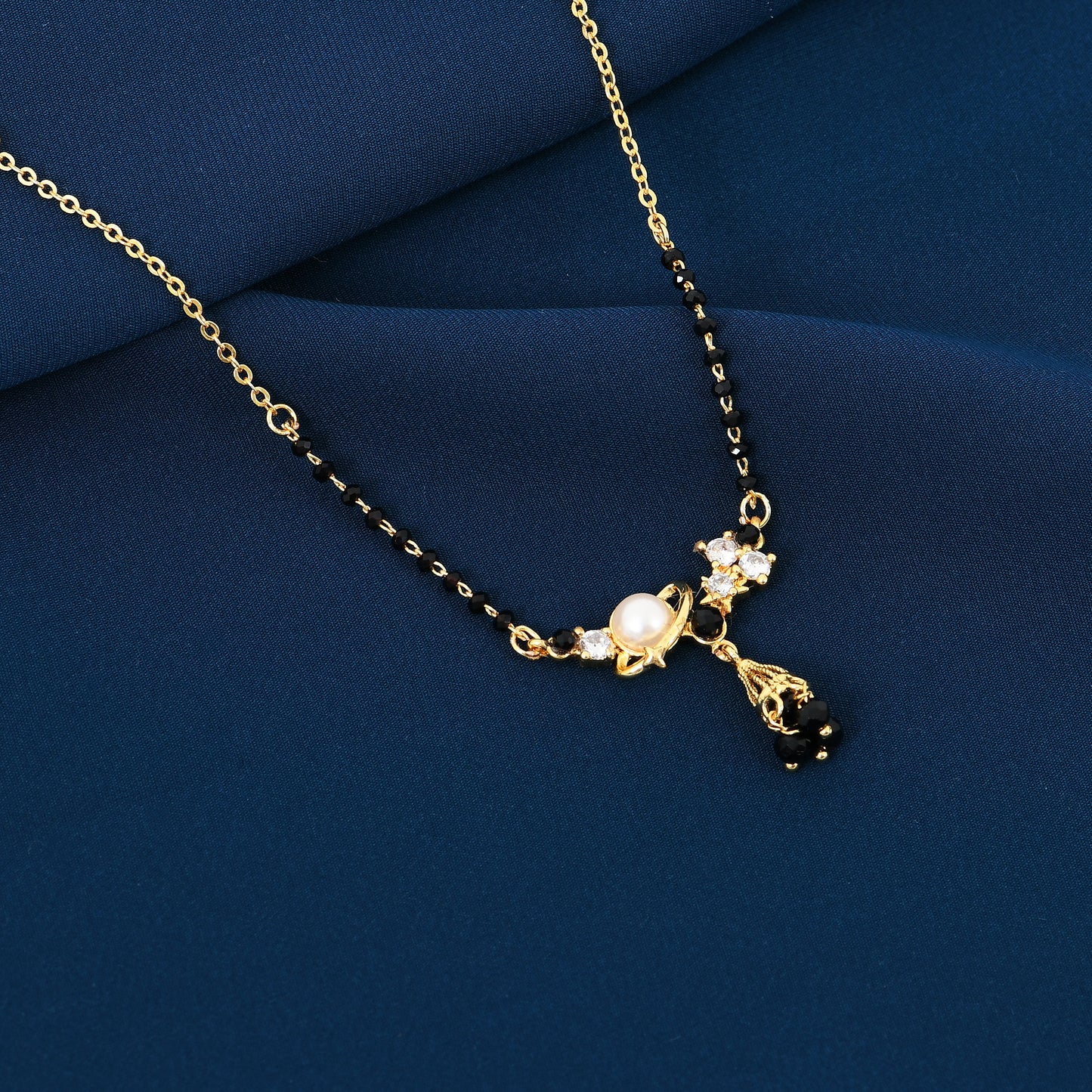 Gold Pearl Floral Mangalsutra