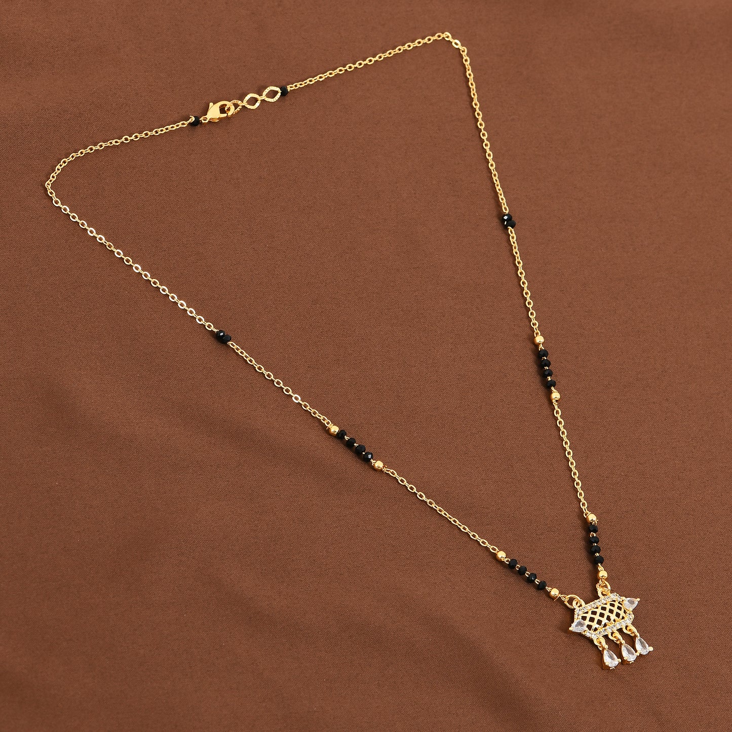 Gold CZ Charm Mangalsutra