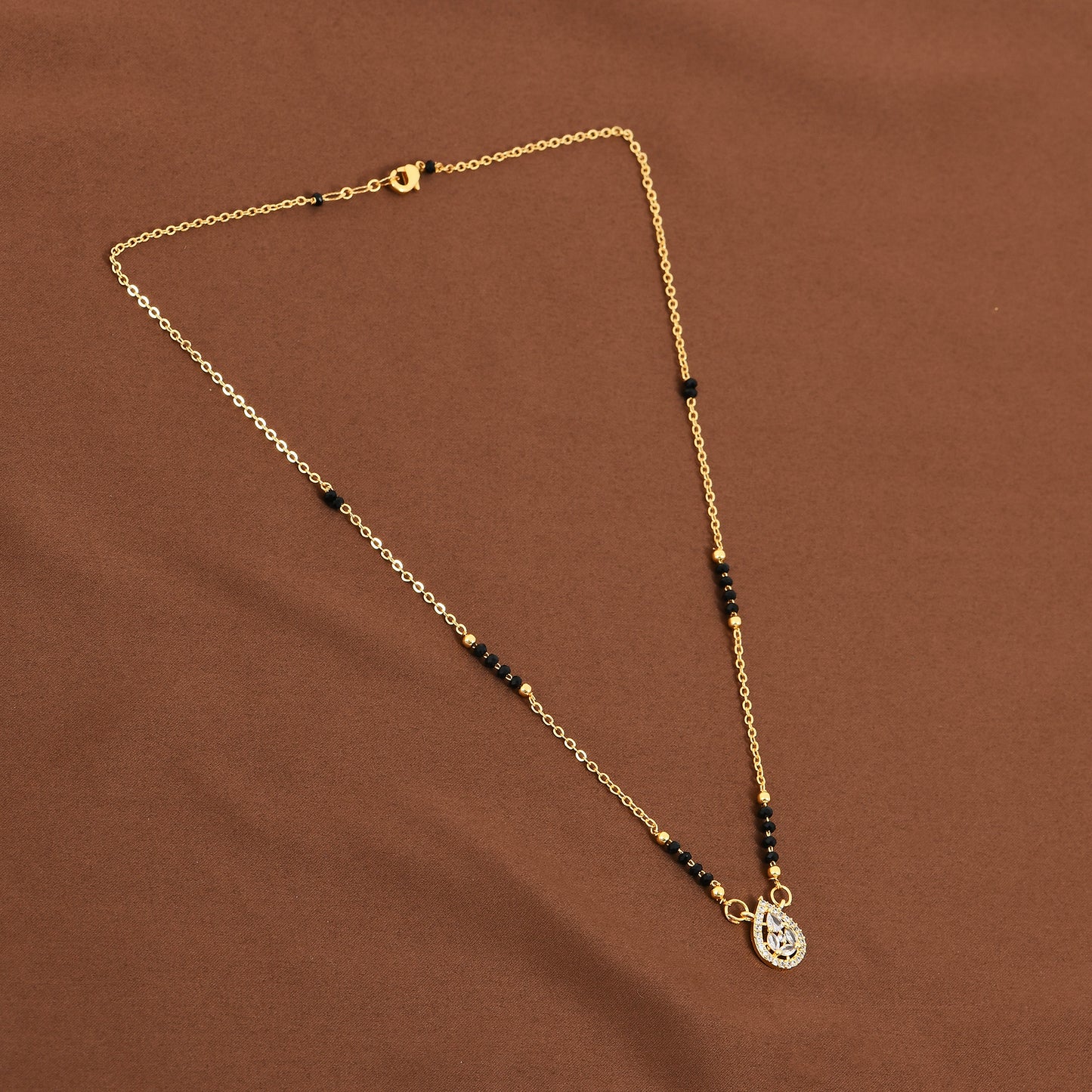 Gold Teardrop CZ Mangalsutra