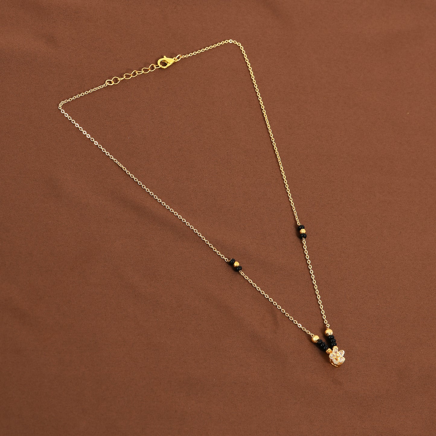 Gold Floral CZ Mangalsutra