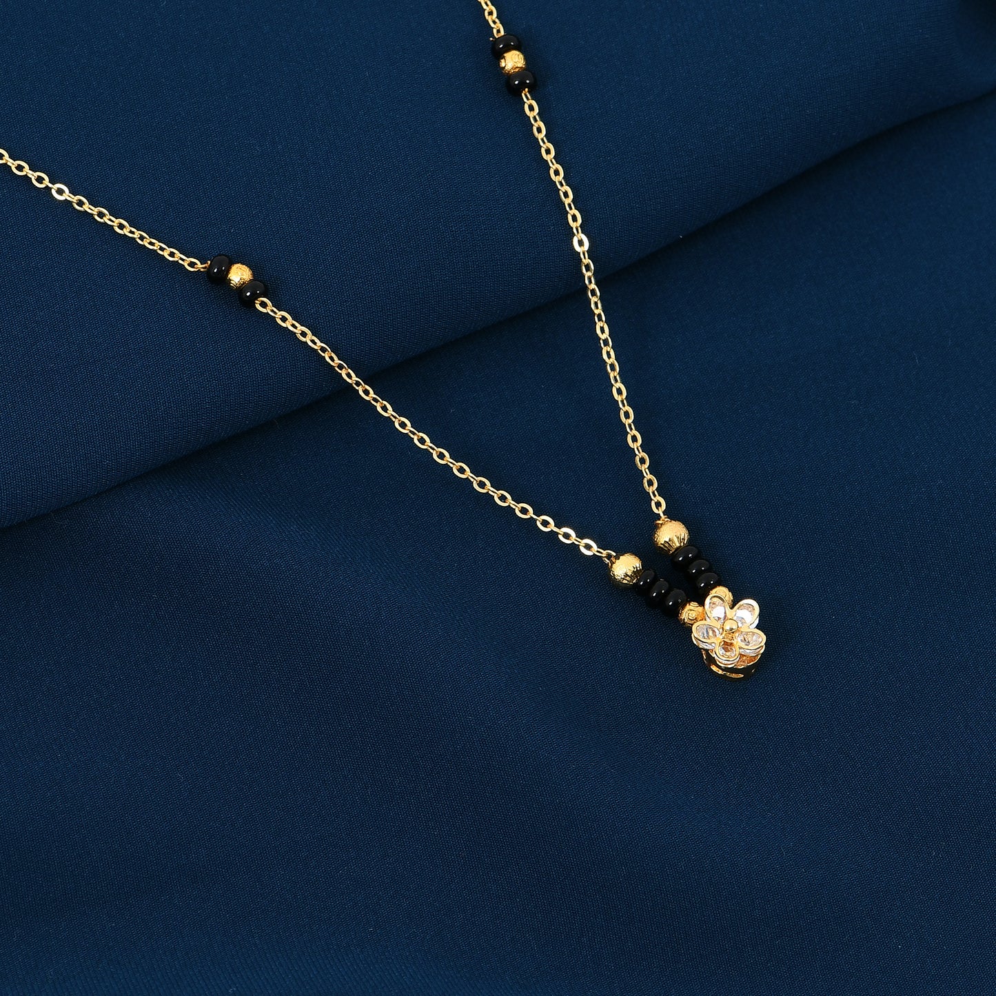 Gold Floral CZ Mangalsutra