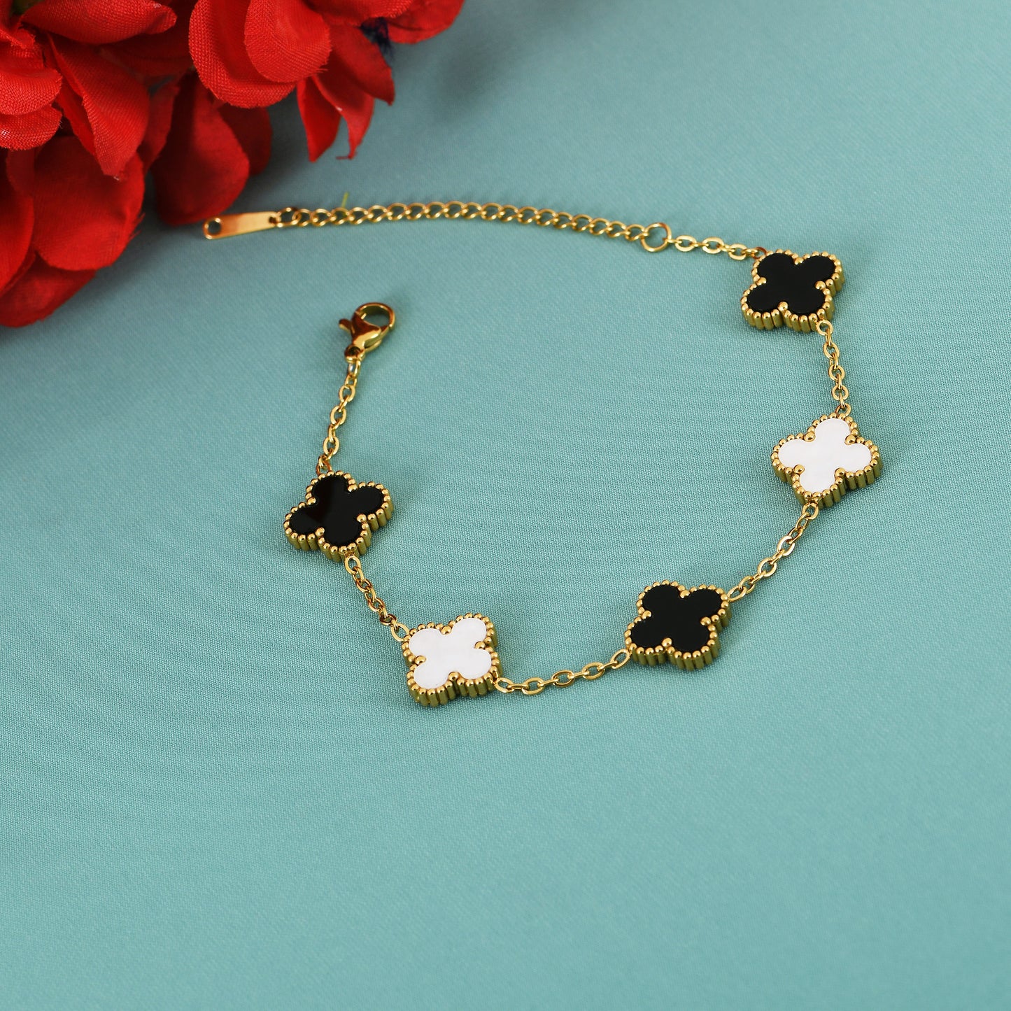 Golden Enamel Charm Bracelet