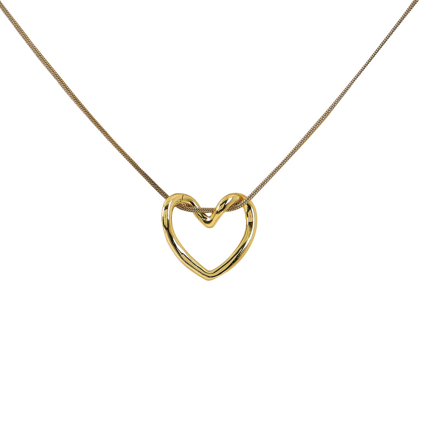 Gold Heart Pendant Necklace