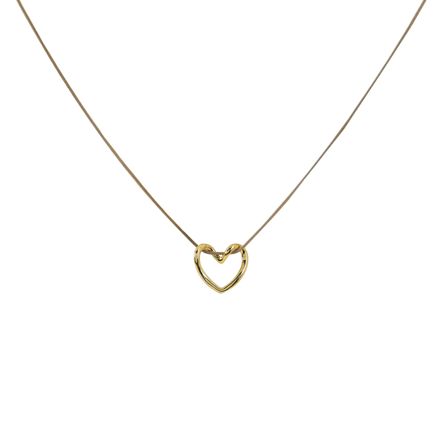 Gold Heart Pendant Necklace