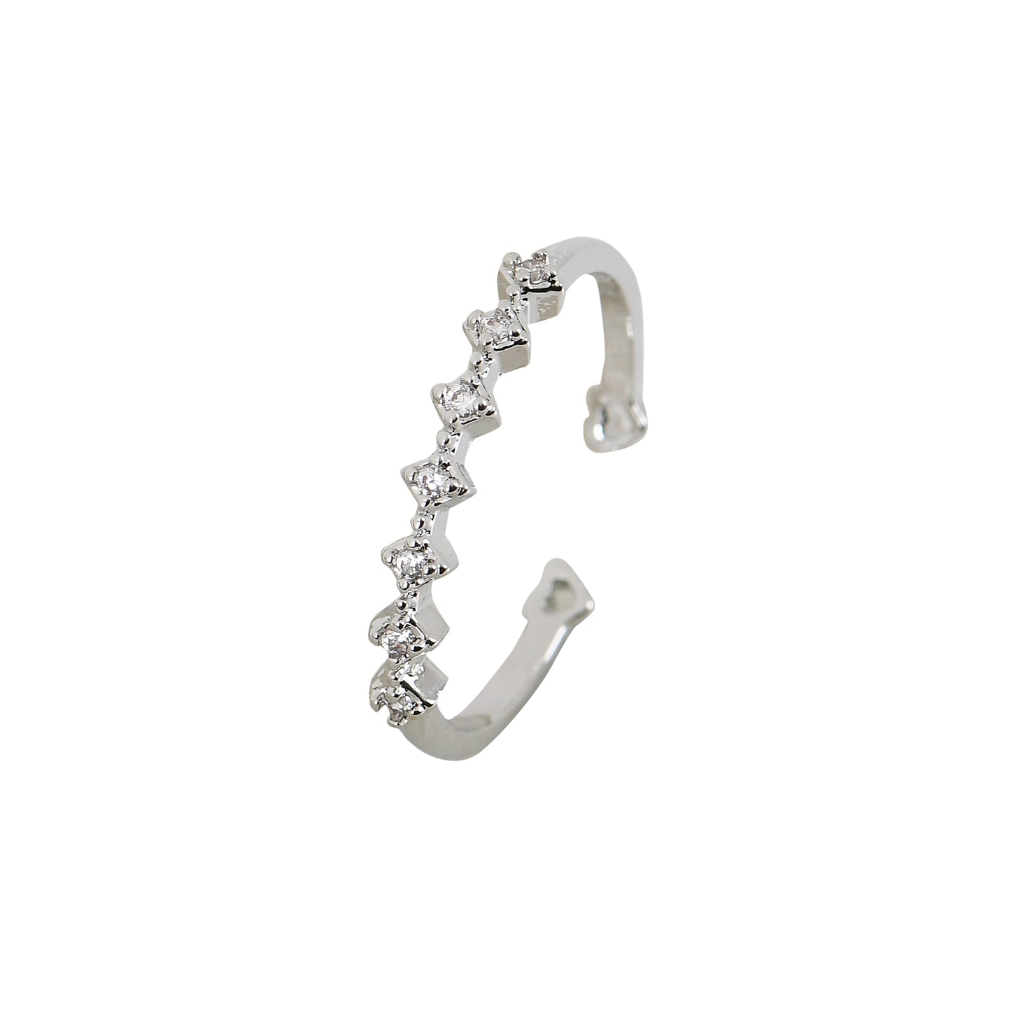 Chevron Band Silver Ring For Women