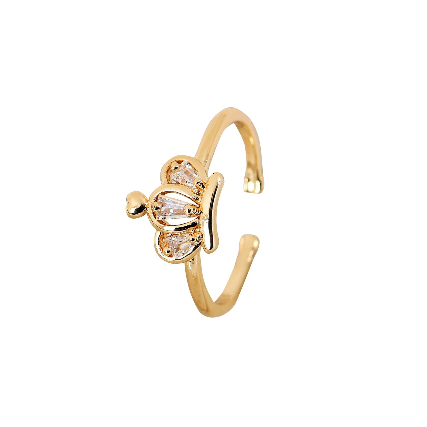 Golden Crown CZ Ring