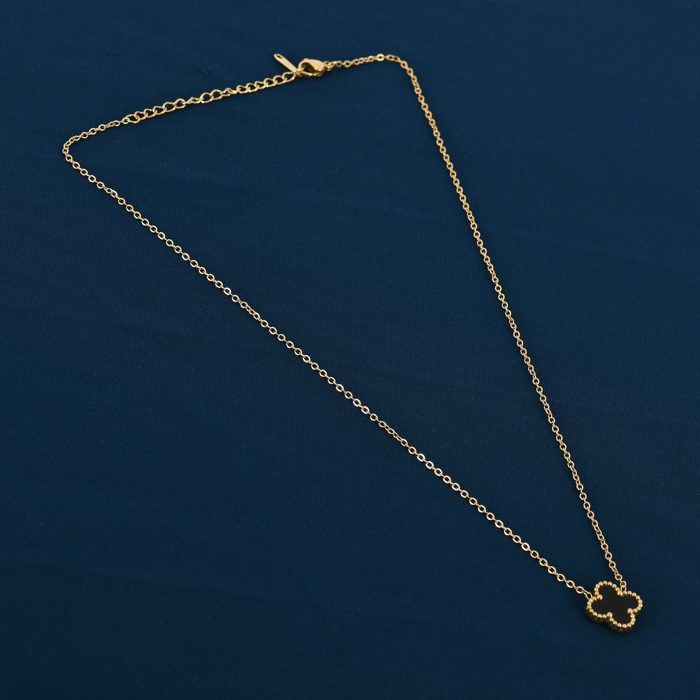 Gold Black Clover Necklace