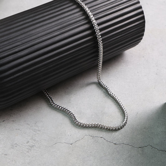 Men Silver Box Link Chain - 22 Inch