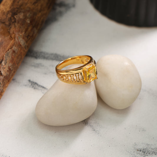 Men Citrine Stone Ring