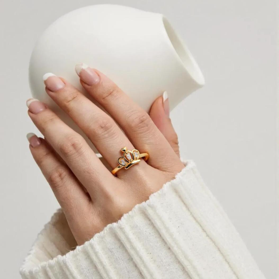 Golden Crown CZ Ring