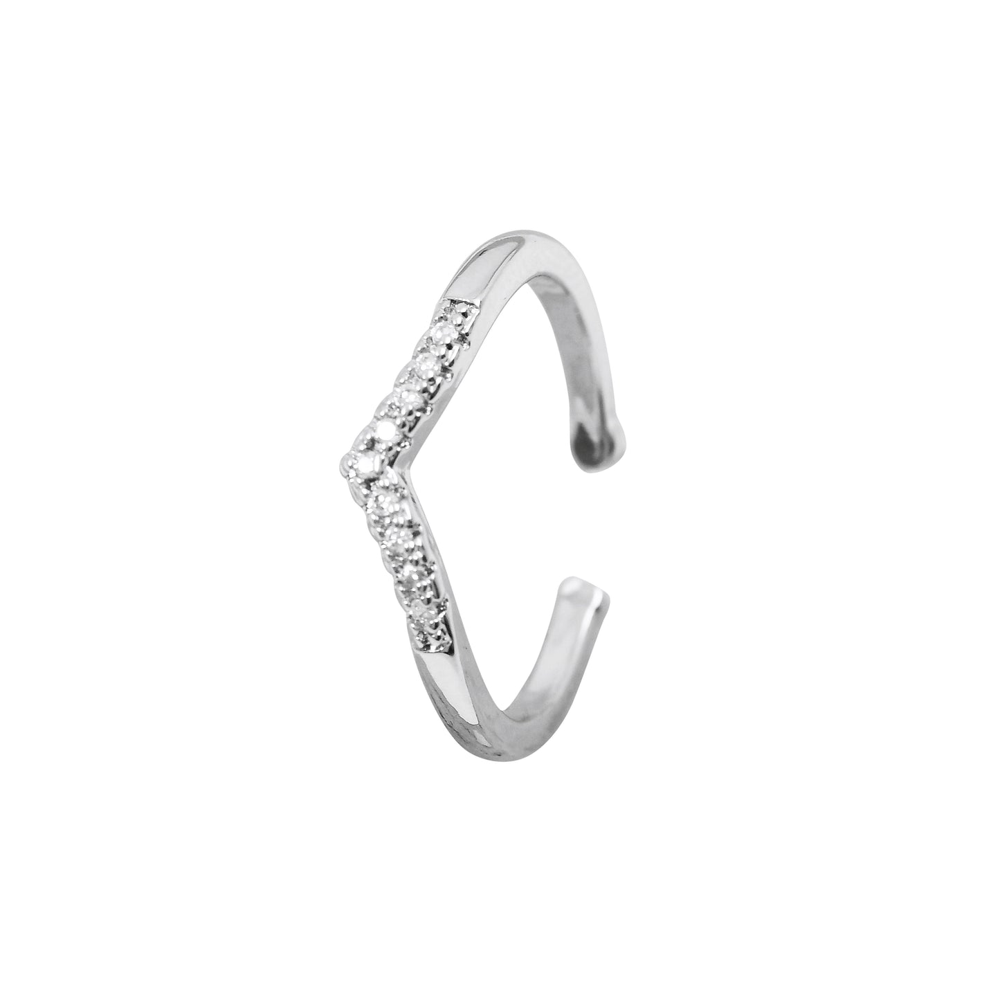 Chevron Zircon Silver Ring is a premium choice in silver plated rings for women – durable and chic