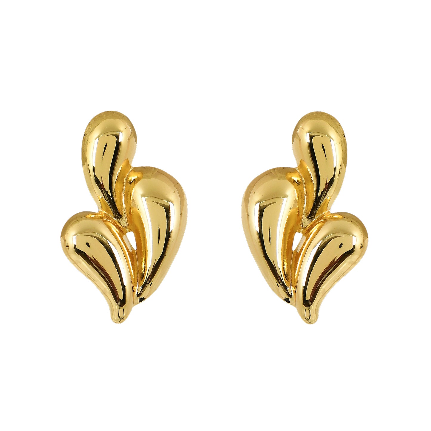 Gold Abstract Art Studs For Women – versatile gold stud earrings for both casual and festive wear