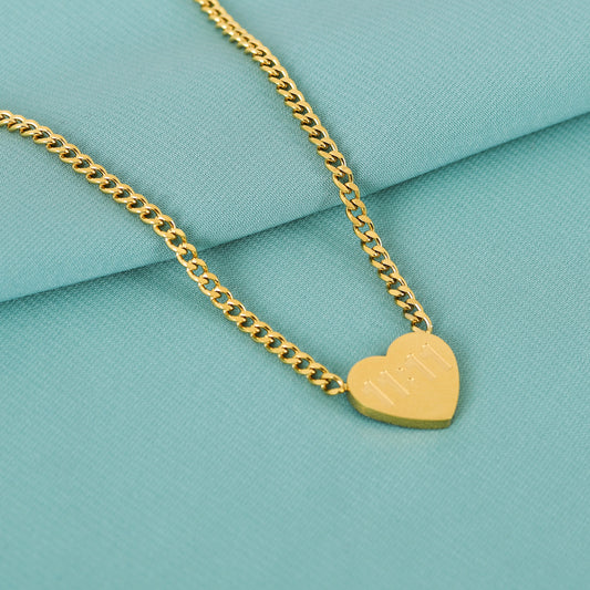 Gold Angel Number 11:11 Necklace for Women – a bold women's statement necklace for special occasions