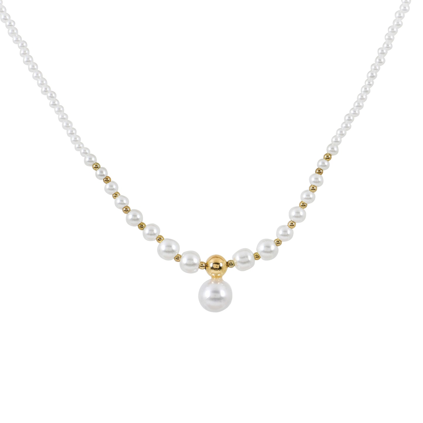 Gold Bead & Pearl Necklace for Women – a premium designer necklace with gold beads and pearls