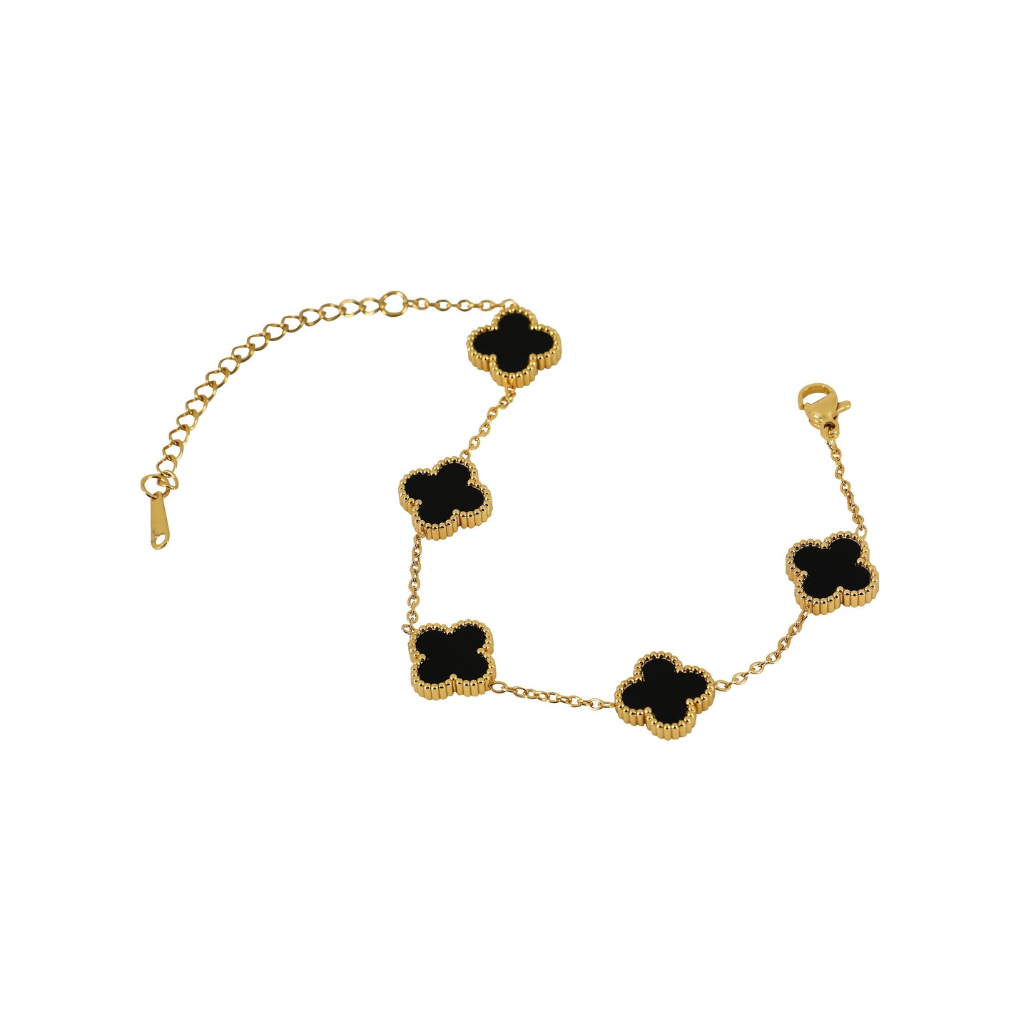 Gold Black Clover Charm Bracelet – a lovely choice for birthday gifts for girls with timeless charm