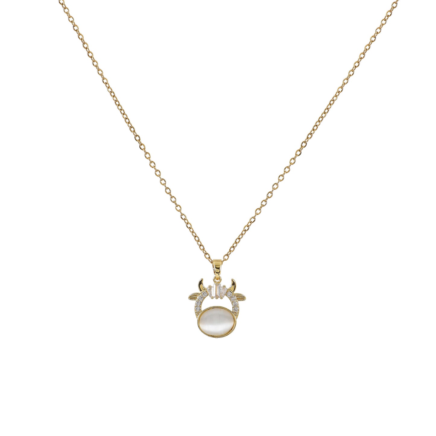 Gold Cow Symbol Pendant Necklace for Women – elegant and fancy necklace for women with a timeless touch