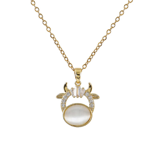 Gold Cow Symbol Pendant Necklace for Women – a perfect women’s pendant necklace for everyday and festive styling