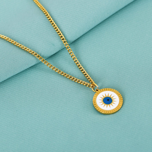 Gold Evil Eye Pendant Necklace for Women – elegant evil eye pendant necklace with minimal gold detailing