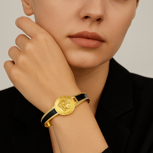 Gold Medusa Royal Jewellery Bracelet for Women – elegant lion-head design with modern finish