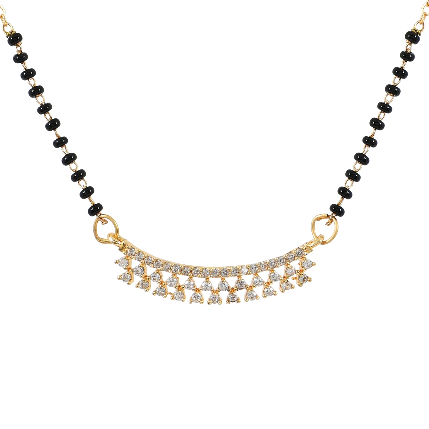 Gold Minimal CZ Cute Diamond Mangalsutra – stylish and sparkling artificial jewelry