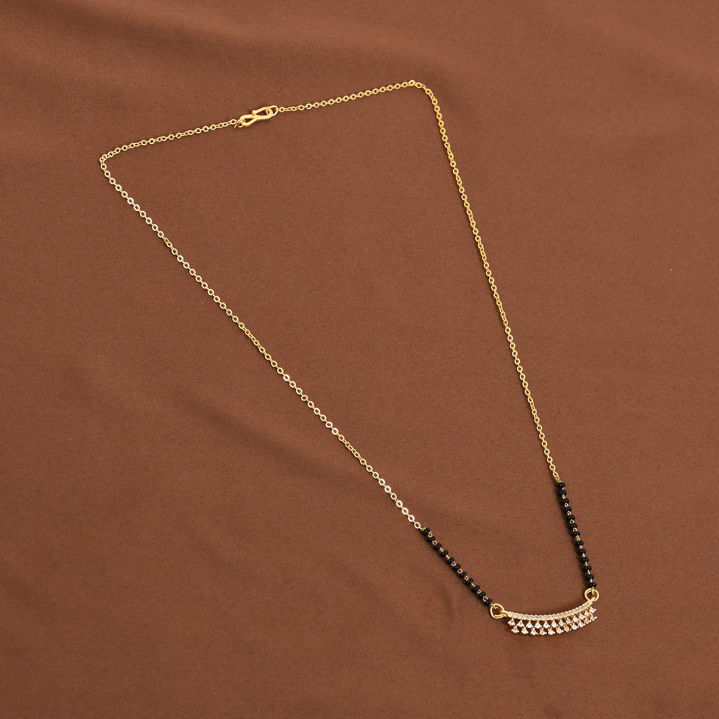 Gold Minimal CZ Mangalsutra Pendant – modern and sleek design for women