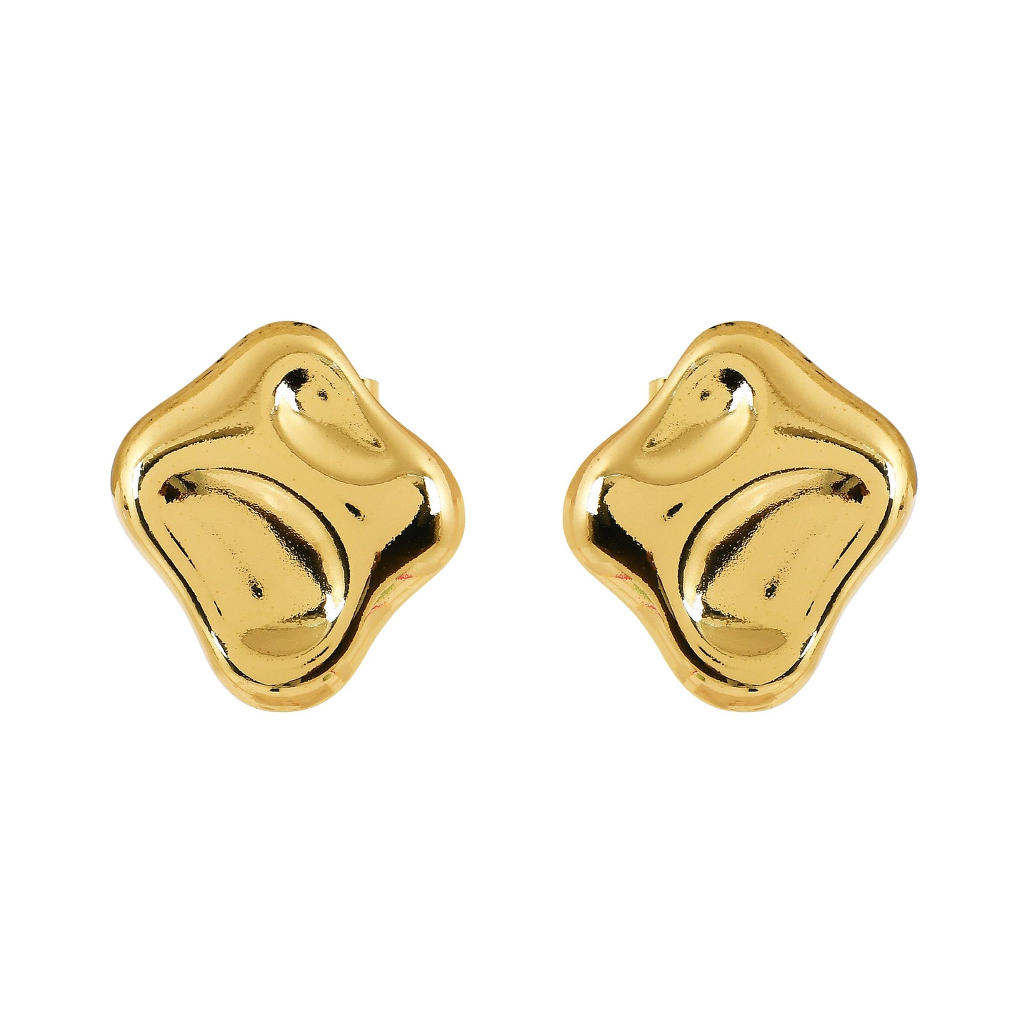 Gold Molten Stud Earrings For Women – elegant and modern stud earrings for every occasion