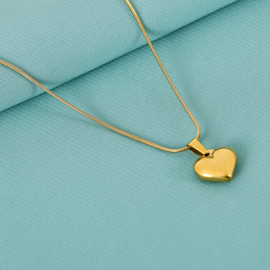 Gold Puffy Heart Necklace for Women – a stylish and timeless heart necklace design for girls and women
