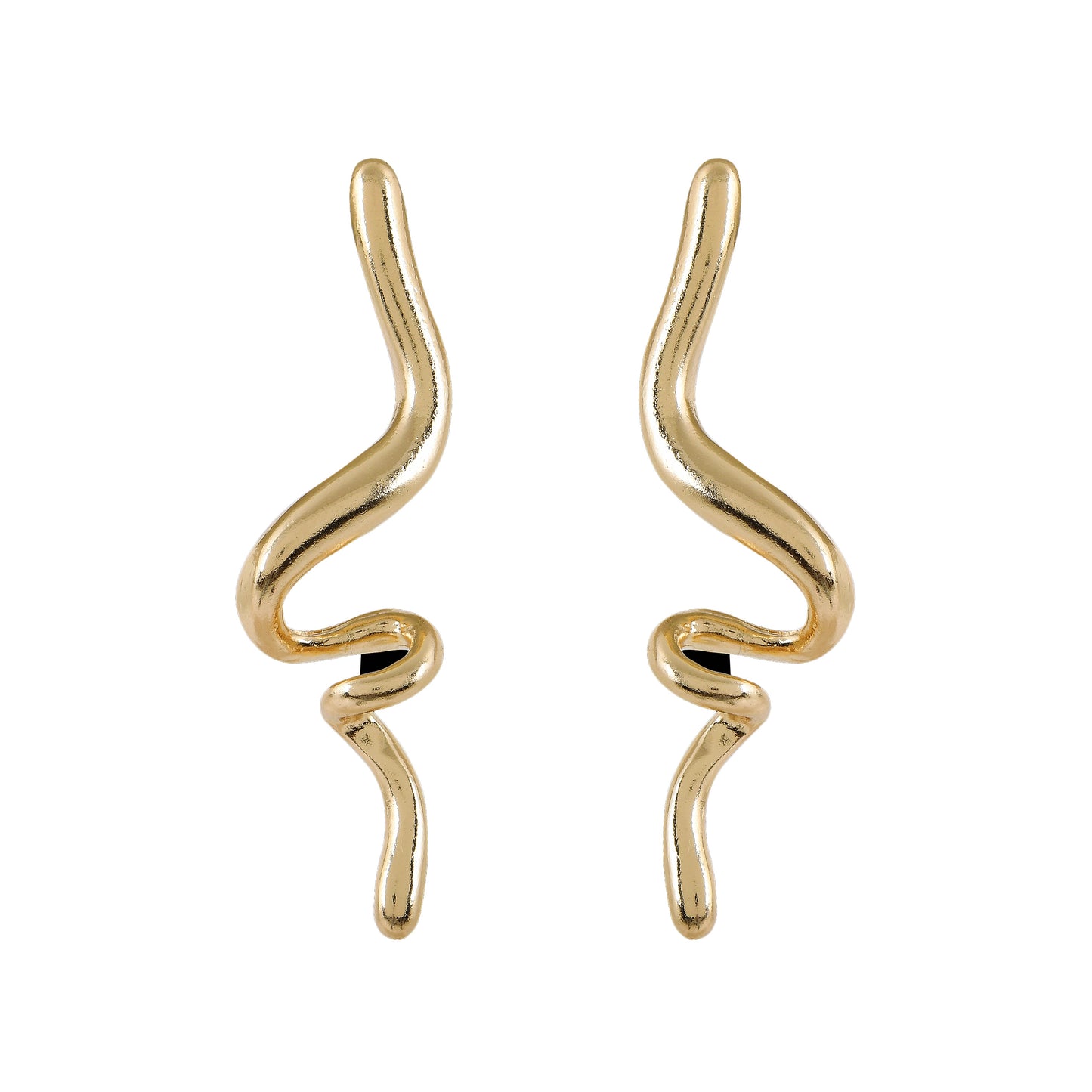 Gold Wave Drop Earrings For Women – chic gold drop earrings for women with an elegant wave style