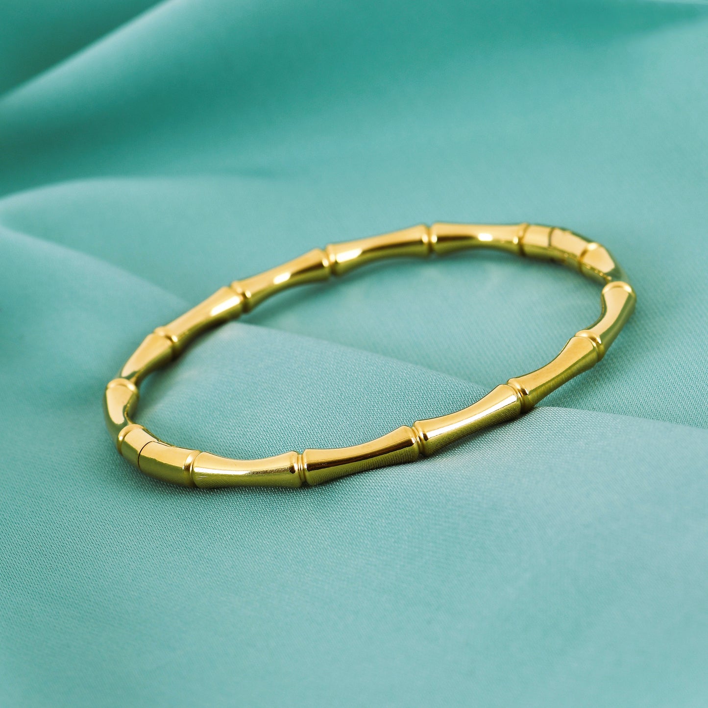 Golden Bamboo Minimalist Bracelet – trending bracelets for women online, perfect for daily use in India