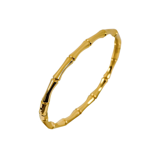 Golden Bamboo Minimalist Bracelet for Women – elegant design perfect for minimal fashion lovers