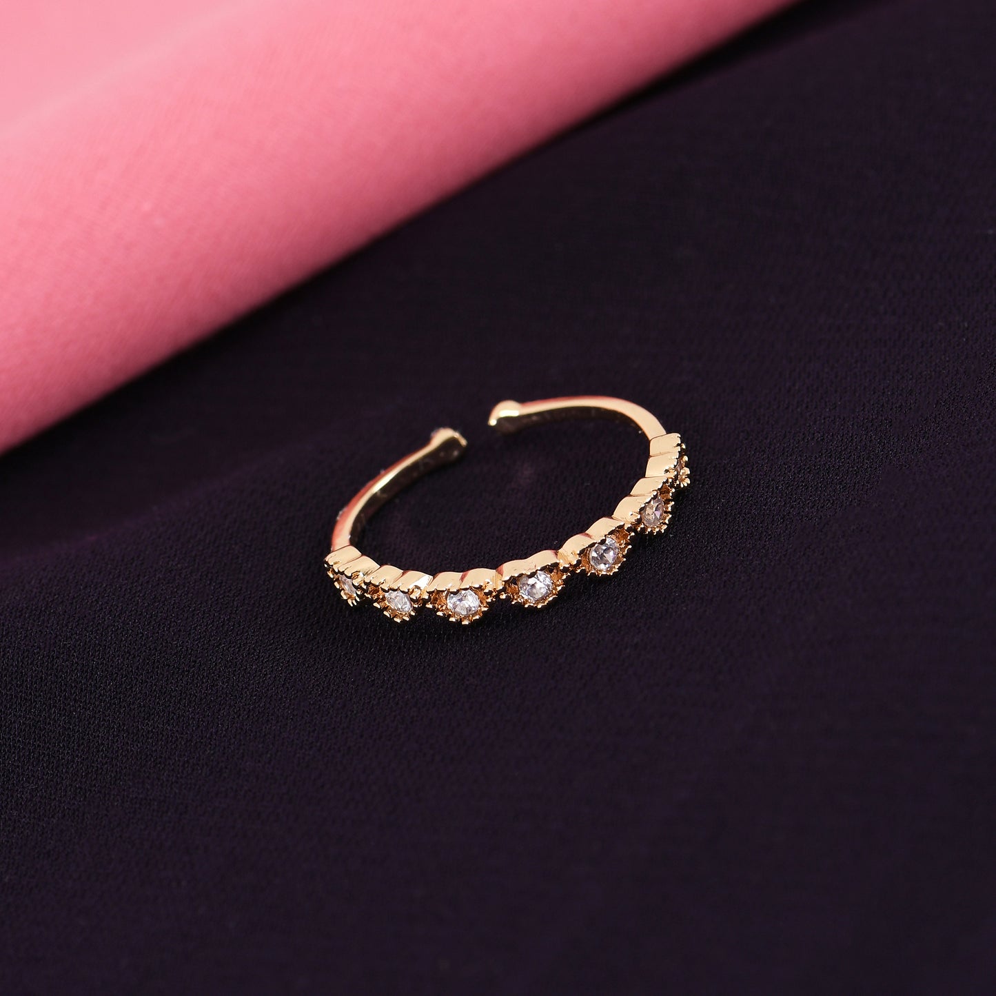 Golden Crown AT CZ Ring For Women – elegant diamond ring design for girl with a classy crown look
